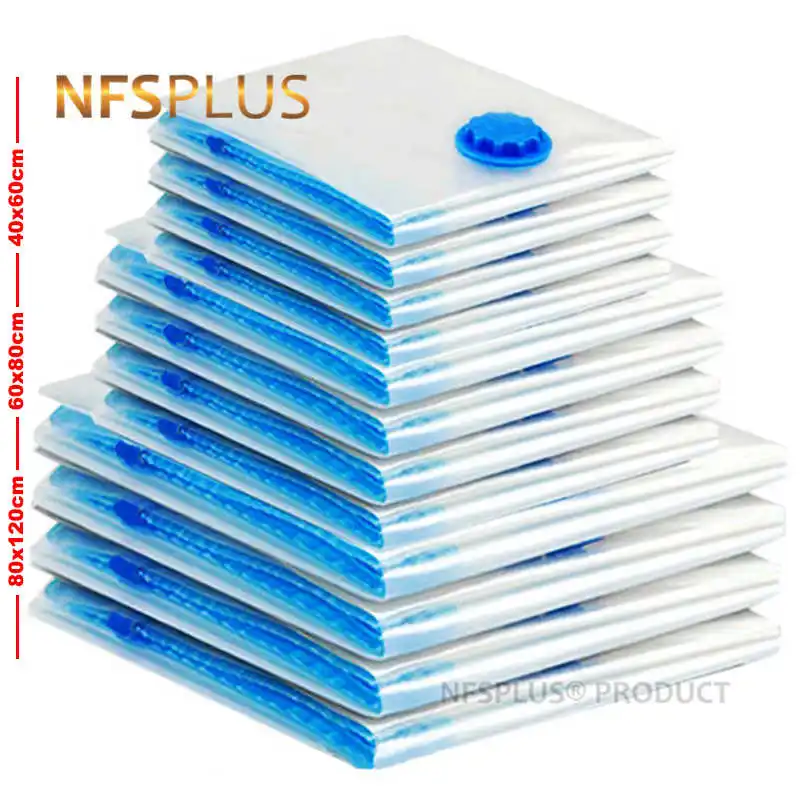 Вакуумные пакеты для хранения одежды, одеял 40x60 60x80 80x120, прозрачный шкаф под кровать, органайзер, складной компрессионный пакет, 5 шт.