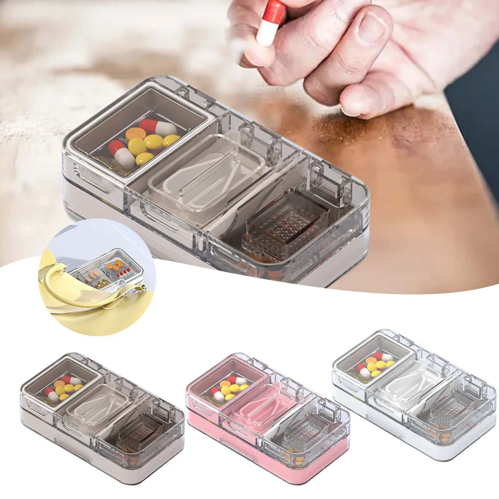 for Pantry Storage Dispenser Grinder Portable Dispenser One Two Containers for Organizing Bathroom