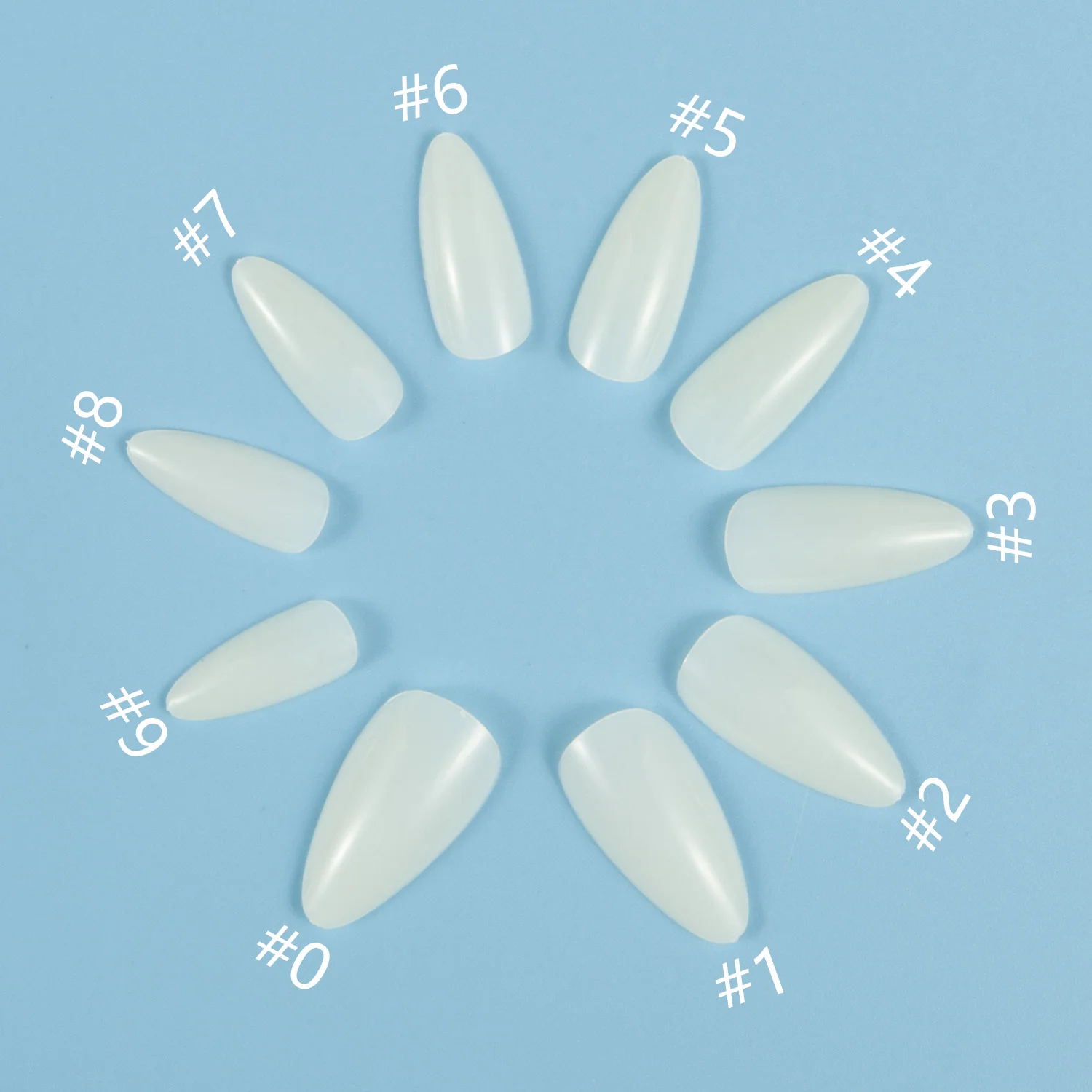 200 Pieces Same Size Of M Almond Shape False Nail Tips Purchase Certain Sizes Fake Nail for Nail Art Paintting Prastic