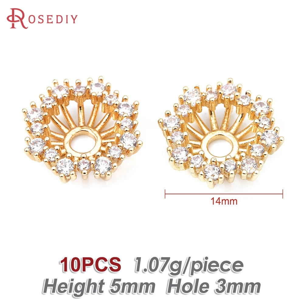 Elegant 18K Gold Brass Floral Bead Caps for DIY Jewelry & Earrings