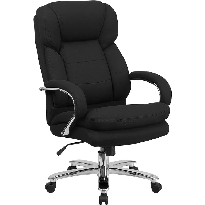 

24/7 Intensive Use Big & Tall 500 lb. Rated Black Fabric Executive Ergonomic Office Chair with Loop Arms