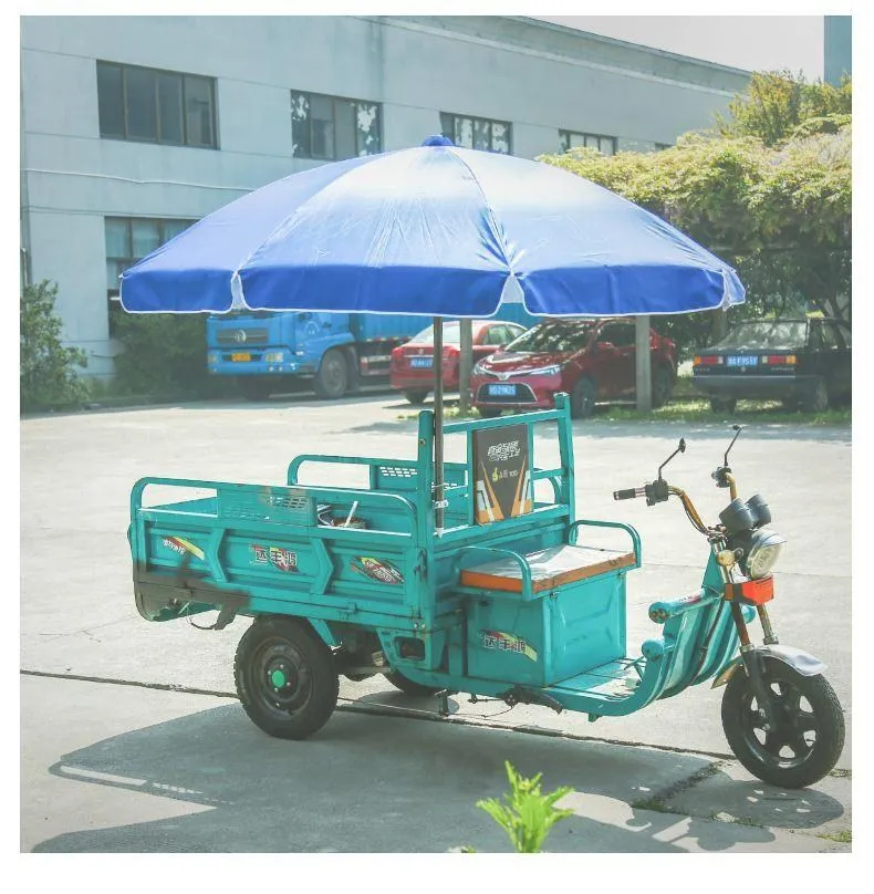 Large umbrella outdoor stall umbrella tricycle dining car truck fixed shelf sun sunshade plug base seat