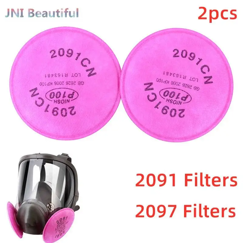 

2 PCS 2097/2091 Particulate Filter P100 For 3M 6200/6800/7502/5000/6000/7000 Painting Spray Industry Mask Respirator New