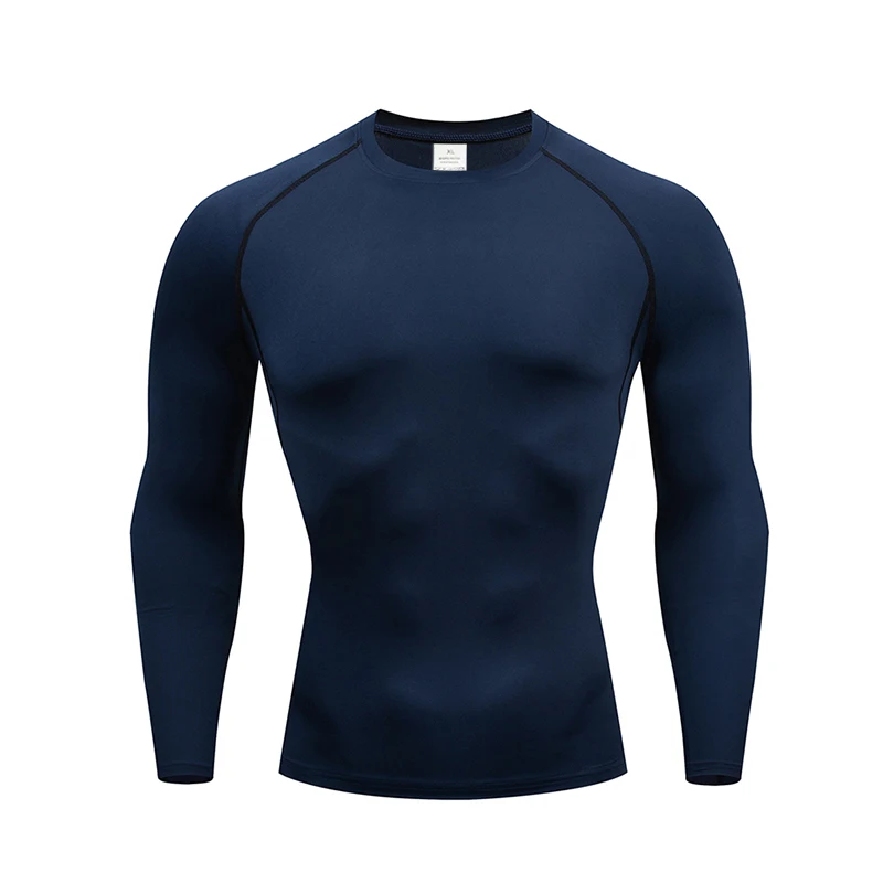 2025 Men Bodybuilding Sport T-shirt Quick Dry Running Shirt Long Sleeve Compression Top Gym T Shirt Men Fitness Tight Rashgard 5