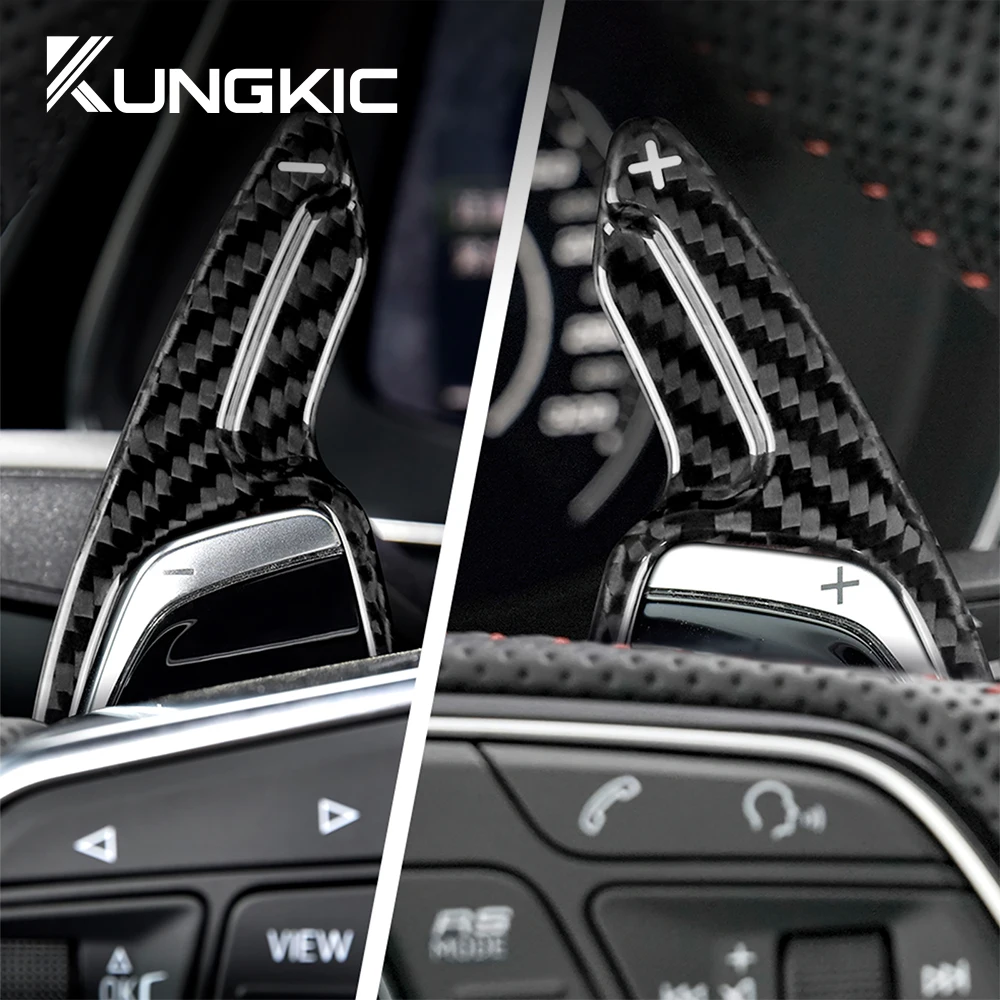 カーボンファイバーカーステアリングホイールパドル,アウディrs3,rs4