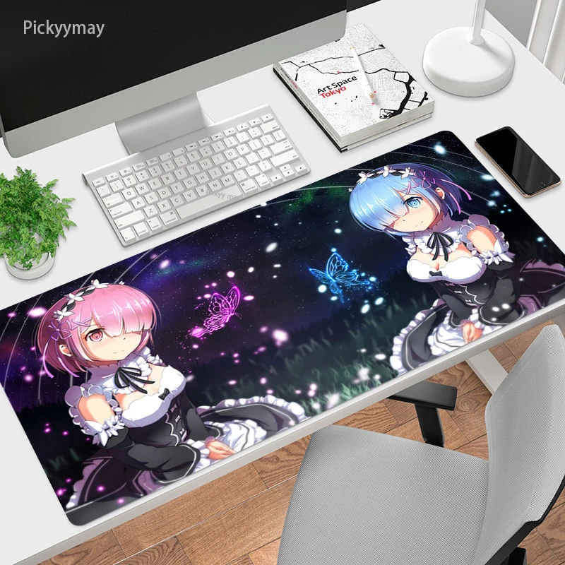 

900x400mm Mouse Pad Large Rubber Gamer Anime Re Zero Kawaii Computer Table Mousepad Overlock XXL Gaming Keyboard Desk Play Mats