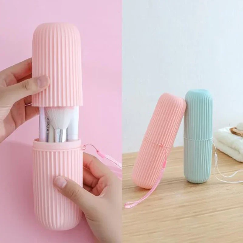 Travel Portable Toothbrush Cup Bathroom Toothpaste Holder Storage Case Box Organizer Travel Toiletries Storage Cup