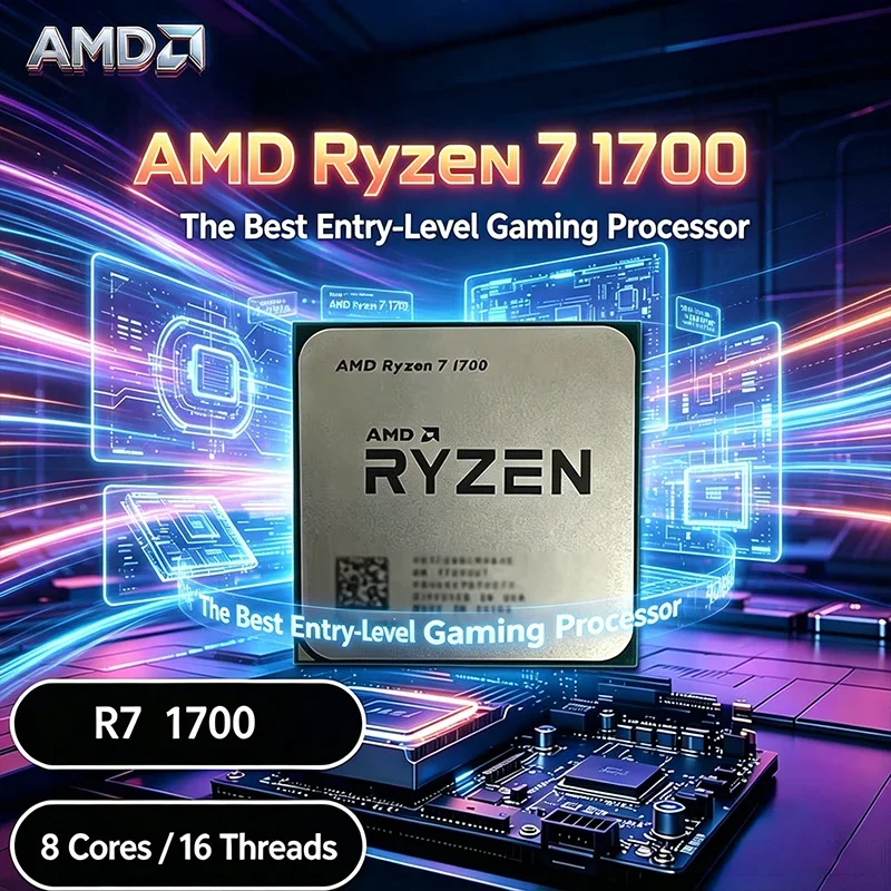 AMD Ryzen 7 1700 R7 1700 3.0 GHz 8코어 16스레드 CPU 프로세서 65W YD1700BBM88AE 소켓 AM4 패키지 없음