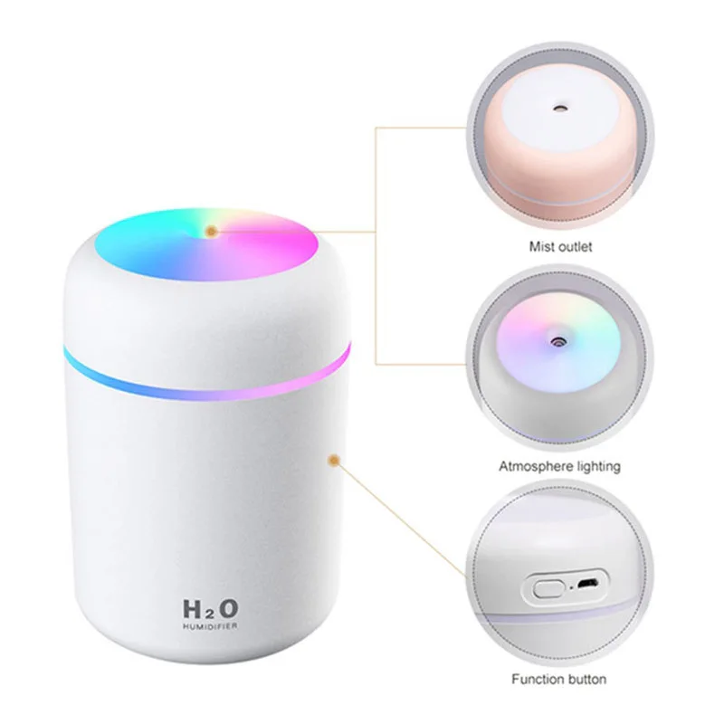Desktop Colorful Atmosphere Lights Essential Oil Diffuser Mist Spray Personal Space Usb Cool Mist H2O Car Humidifier air humidifier