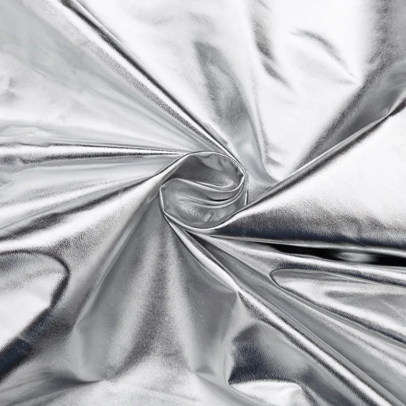 Pantalones de PU plateados para mujer, moda 2025, cintura alta, sueltos, pierna ancha, ropa de fiesta para chicas, ropa de calle, pantalones largos para mujer, otoño