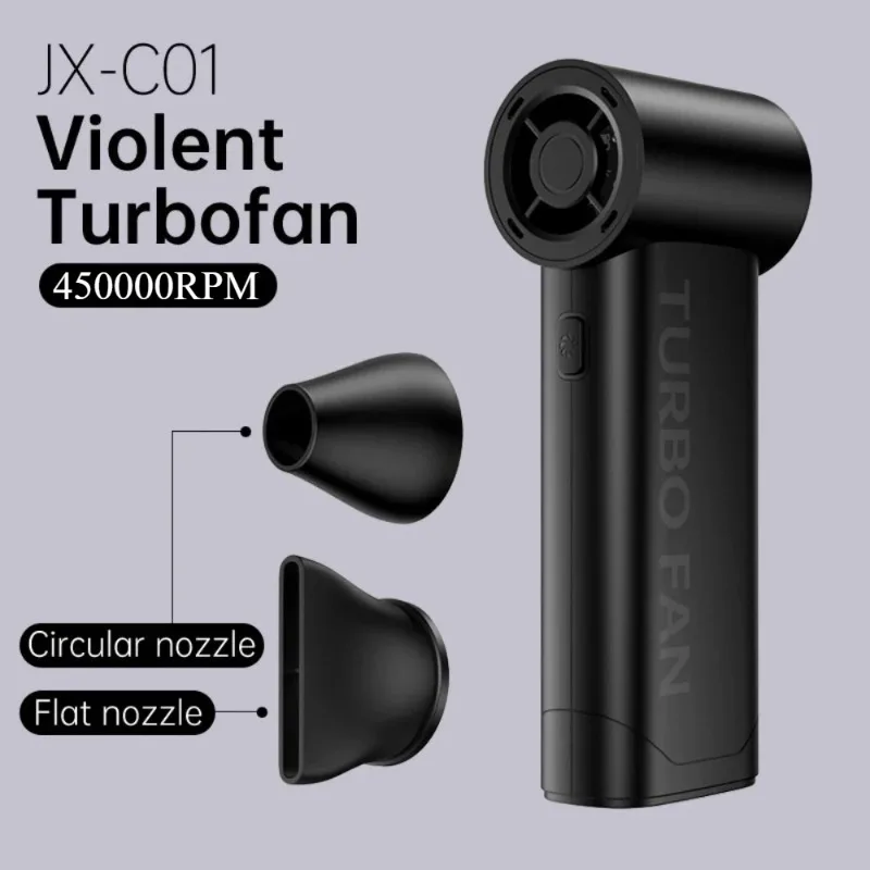 450000RPM มือถือ Mini Turbo Jet พัดลมเครื่องเป่าลมไฟฟ้าที่มีประสิทธิภาพลมขนาดใหญ่เครื่องเป่าผมความเร็วสูง Turbo ชาร์จ Blower 1