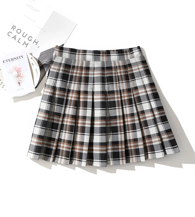 Skirts Fall Clothes 2024 Women Skort Korean Style Harajuku Fashion Girls Falda Short De Mujer High Waist Plaid Pleated Skirt