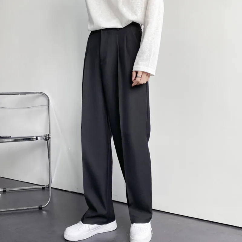 Men Suit Pants Autumn Straight Loose Casual High Street Wide Leg Korean Fashion