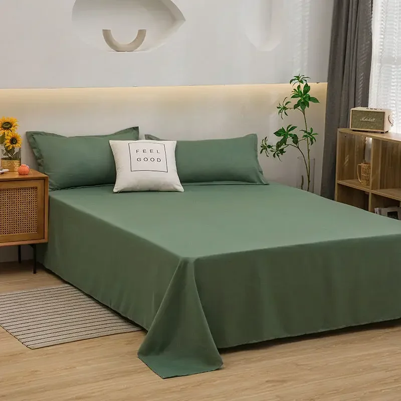 Cotton Bed Sheet Cover Solid Twin Size Bed Sheets Beds Fabric Single Double  Homeolid Color Flat Sheet for Adult Sheet Sets 1