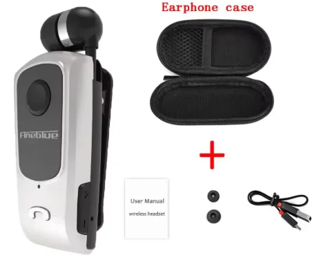 Wireless Retractable Mini Bluetooth Headset with Vibration Alert and Wearable Clip