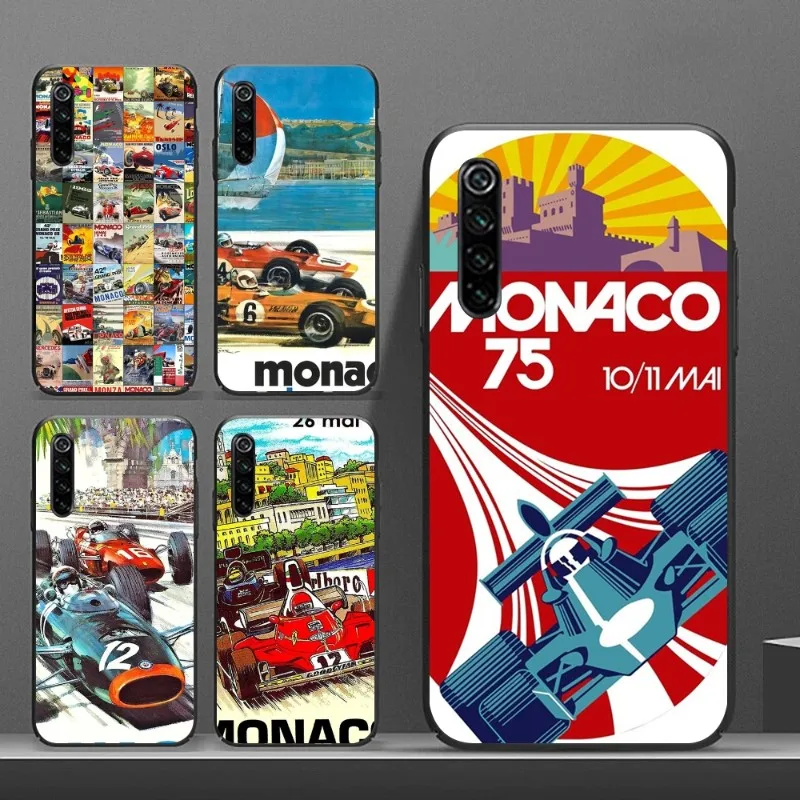 Custodia Per Telefono Grand Prix Vintage Monaco Per Realme Gt Neo 3 2 10 9 8 7 Pro X50 X2 C35 C33 C31 C30 Cover Nera Per Telefono