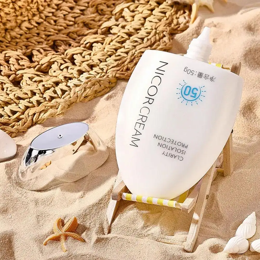 50g Facial and Body Isolation Sunscreen SPF 50+ UV Protection Cream for Moisturizing Brightening Skin Tone and Skincare