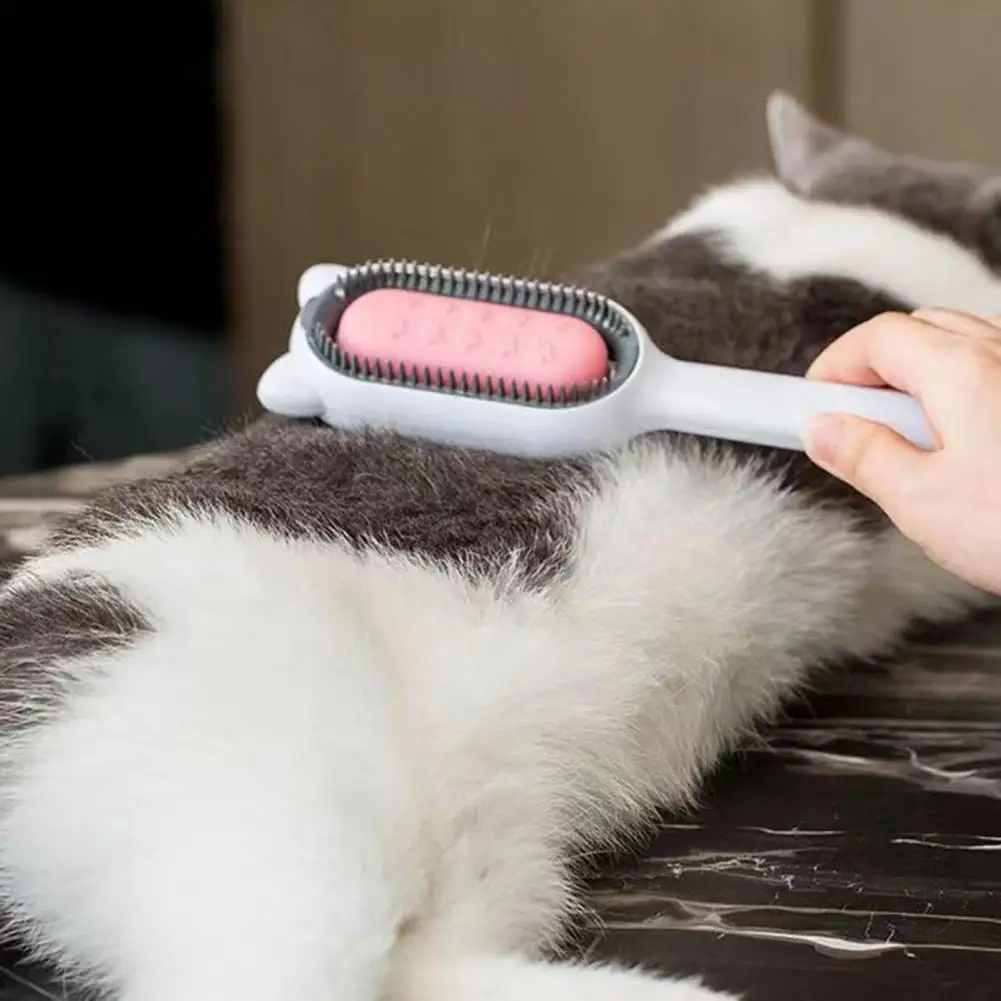 

Pet Comb Self-cleaning 2-in-1 Cat Brush with Double-sided Grooming Comb Hair Remover for Shedding Water for Indoor for Pets