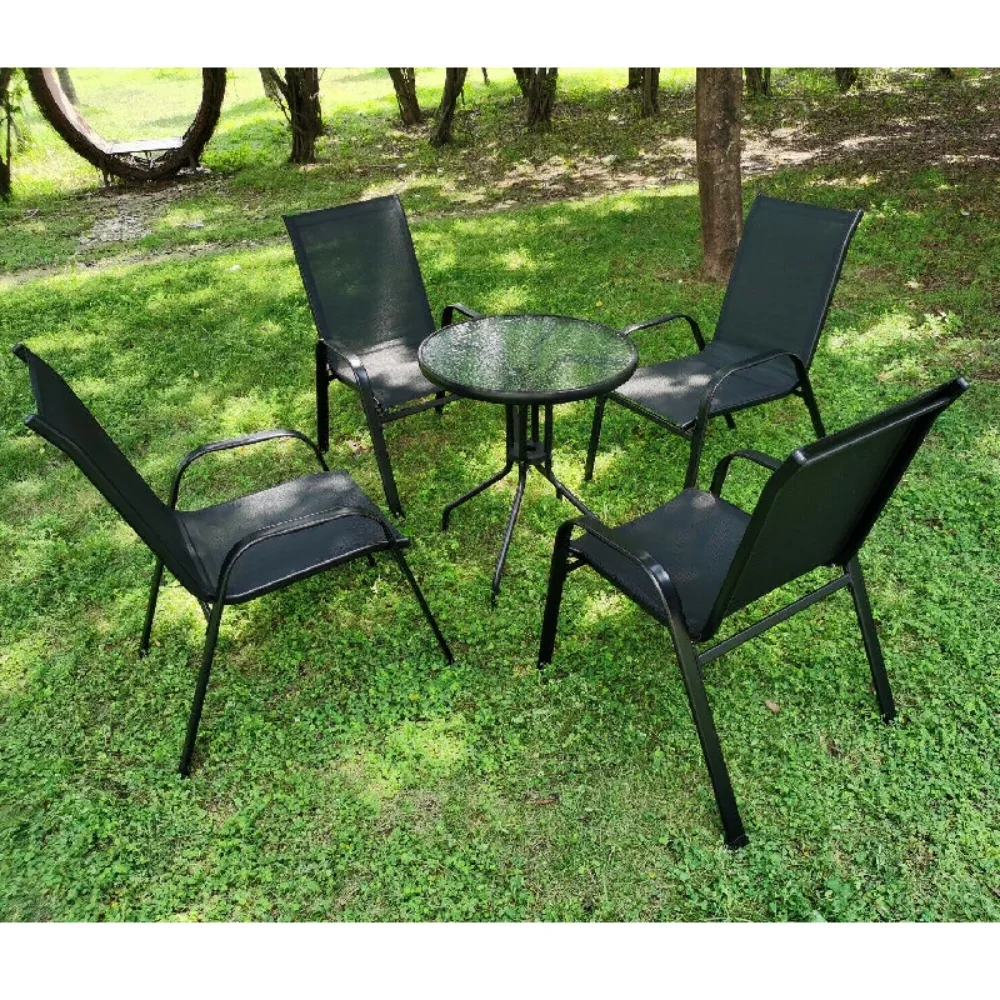 black steel garden chairs