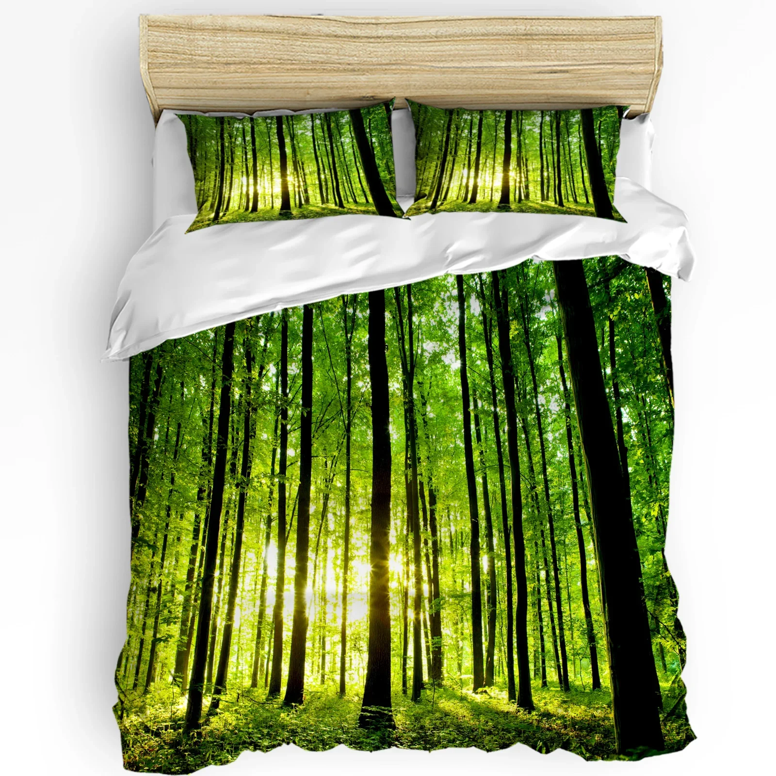 

Green Forest Jolin Sunshine Plant 3pcs Bedding Set For Bedroom Double Bed Home Textile Duvet Cover Quilt Cover Pillowcase