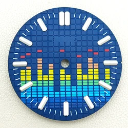 Vibrant 28.5mm Music - Inspired Dial with Green Luminous Accents - Set of 6 Colors (Blue)