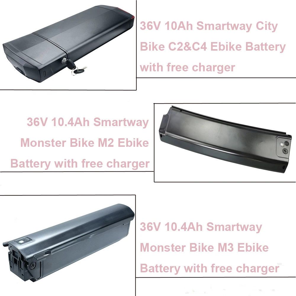 Batteria Agli Ioni Di Litio Per Bici Elettrica 36V 10Ah 10.4Ah 14Ah Batteria Per Bici Elettrica Smartway City Bike C2 C4 Monster Bike Pieghevole M2 M3