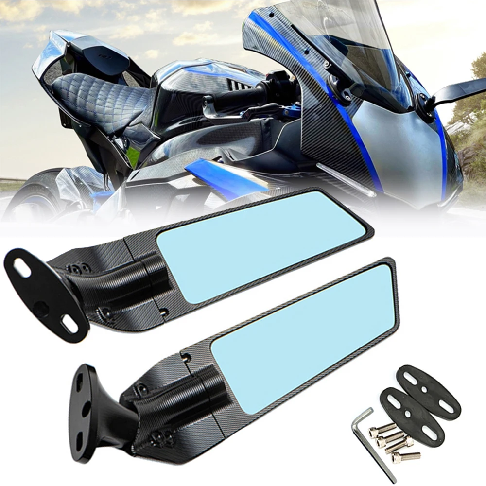 

2Pcs Motorcycle Mirrors Modified Wind Wing Adjustable Rotating Rearview Mirror For Honda CBR250R CBR300R CBR500R CBR600R CBR650R