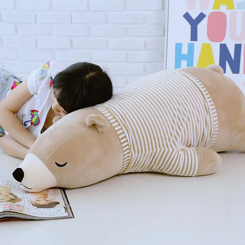 35-55CM Cute Dressed Polar Bear Stuffed Animals Big Size Super Soft Animal Cushion Sleeping Pillow Plush Toy Kids Sofa Ornament