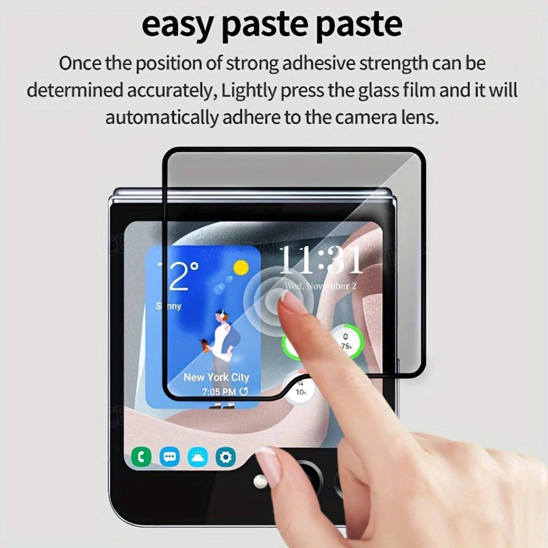 2-Pack Privacy Anti-Spy HD Clear 9H Tempered Glass Flip Screen Protector