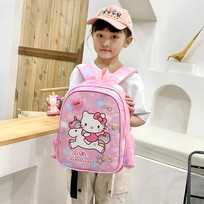 Hello Kitty Cartoon Children's Schoolbag Primary School Students Grades 1-3 Backpacks Kindergarten Large Class Children Girl Bag