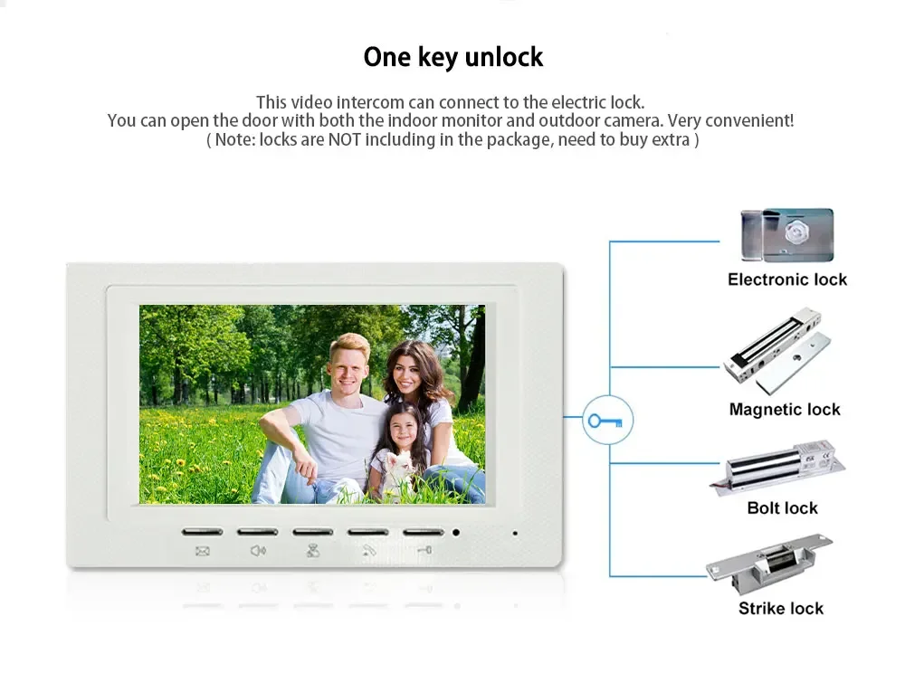 ANJIELO 7 Inch Metal Doorbell Video Intercom System for Home RFID Card Unlock V