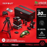 YEVOLT YVGLL4XS12 série niveau Laser vert 3 planches 12 lignes auto-nivelant 360 3D horizontale et verticale 3.6V 3Ah outils électriques 1