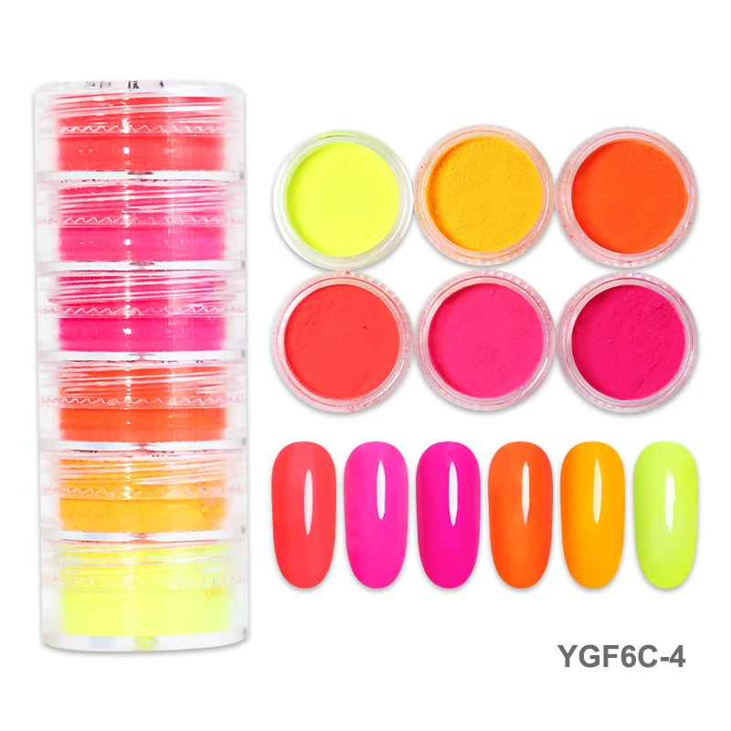 Neon Nagelpulver-Set Mit 12 Farben – Glitzer-Pigmente Für Nailart, Acryl- & Gelnägel