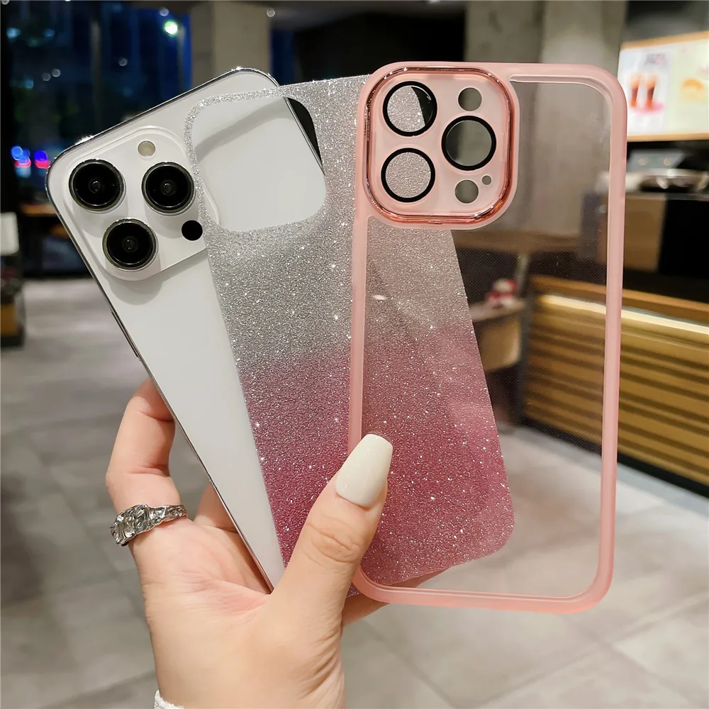 Bling Glitter Camera Protection Silicone Phone Case