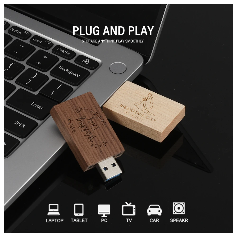 6*4 사진 상자 USB 2.0 플래시 드라이브 4G 8G 16 기가 바이트 32 기가 바이트 64 기가 바이트 128G 무료 사용자 정의 로고 펜 드라이브 실제 용량 메모리 스틱 결혼 선물