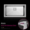 ASRAS Handmade Brushed SUS 304 Stainless Steel Kitchen Sink 4mm Thickness Undermount Installation Single Large Size Kitchen Sink 3