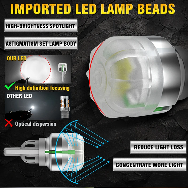 921 912 906 904 6670 LED 후진등 신호 램프, SMD 칩, 밝은 캔버스 LED 자동차 조명, 화이트 컬러 미니 자동 램프, T15 W16W