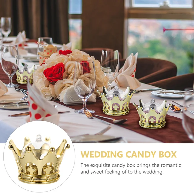 Box Candy Boxes Ajándék Esküvői Fõság Party Zuhany Mini Baba Kalózcsomagolás Csokoládé Konténer Tok Élzény Arany Üreges Kupola - Image 4