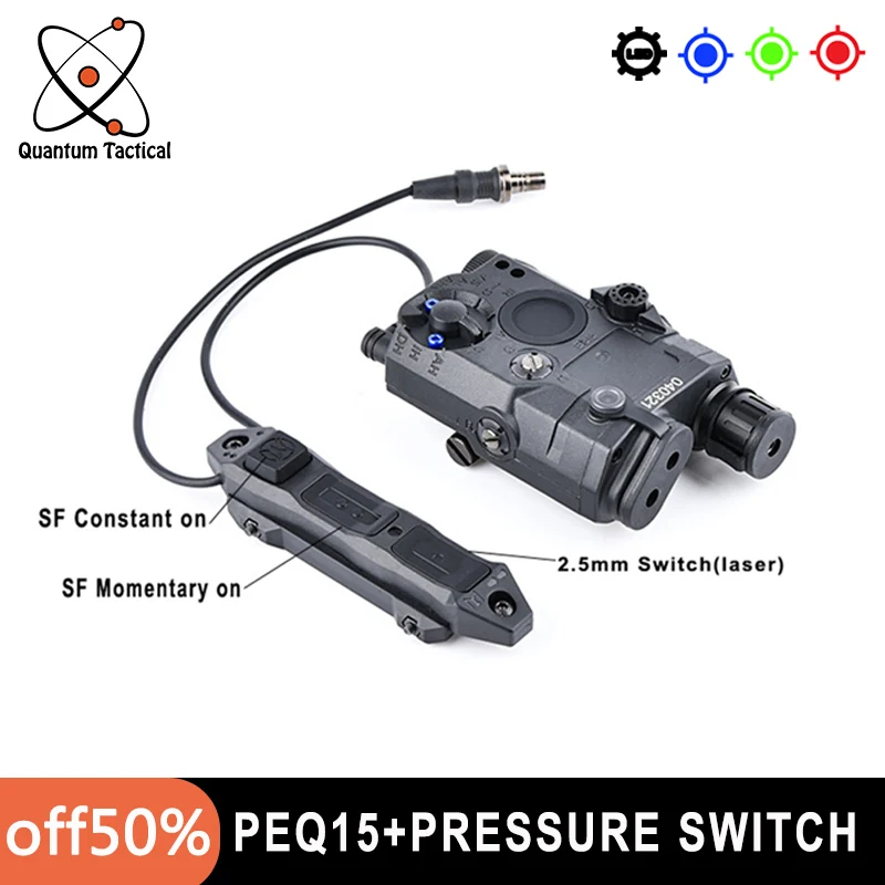 Airsoft Peq15 La-5 Laser Rosso Verde Blu Puntatore La5C Peq Arma Da Caccia Scout Torcia Noir Con Pressostato A Doppia Funzione