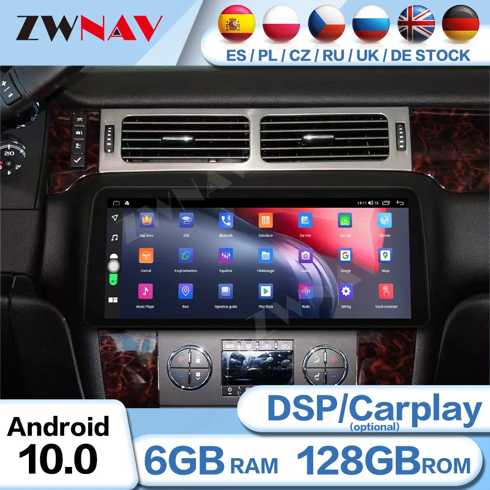 

Carplay 12,3 'экран для GMC анклава 2008 2009-2010 радио Android аудио стерео Авто GPS Автомобильный мультимедийный Головной блок