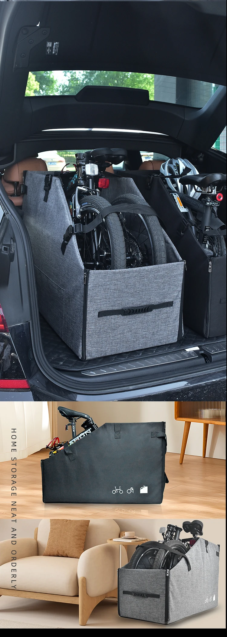 Fahrrad-Aufbewahrungsbox für 20–22 Zoll faltbares Elektrofahrrad mit schnell zu installierender staubdichter Abdeckung, langlebiger Faltrad-Pack – Detail 8