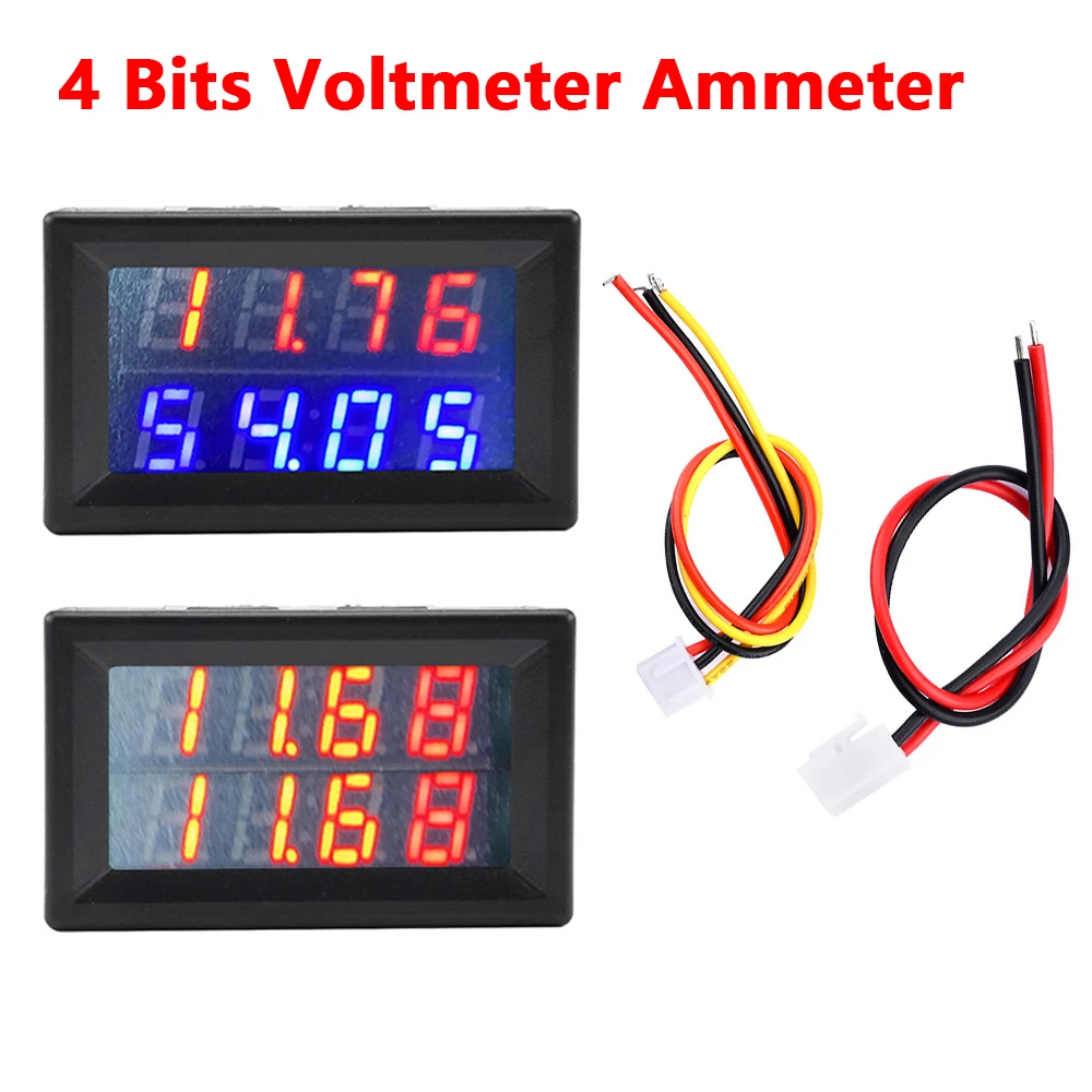 

DC0-200V 50A/100A Voltmeter Ammeter 4 Bits Voltage Current Meter Gauge Dual Digital Red/Blue Volt Amp Detector Tester Monitor