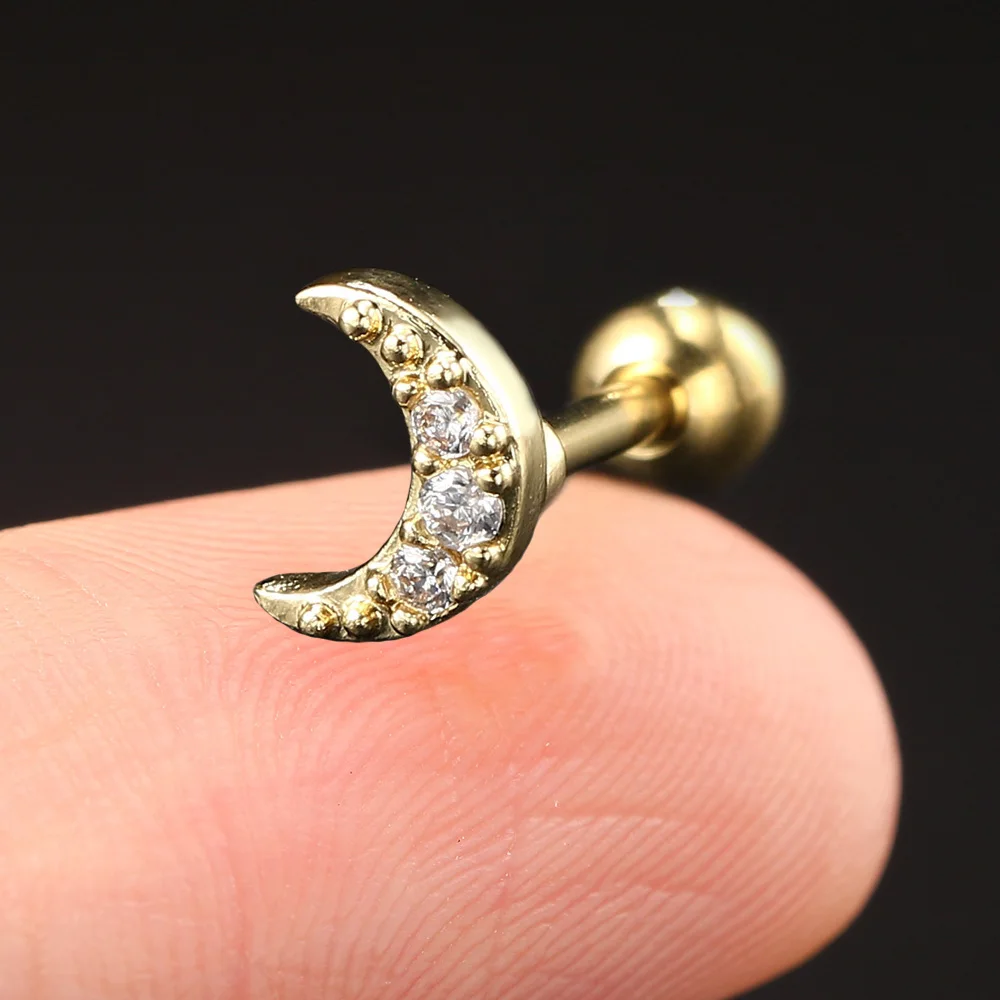 1pc Helix Piercing Schmetterling Ohrringe für Frauen Mini Zirkon Knorpel Ohr Daith Piercing Turm Tragus Körper zubehör Schmuck – Detail 4