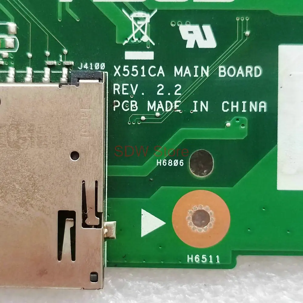 For ASUS X551CA Laptop Motherboard X551CA Main board REV：2.2 1007U DDR3 Fully Teste
