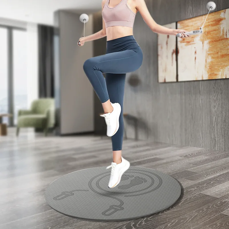 Jump Rope Mat Shock Absorption And Sound Insulation Meditation Pad Mute Thickening Round Fitness Sports Yoga Mat
