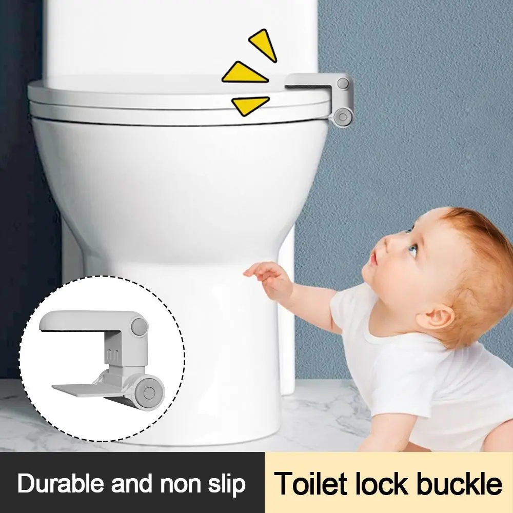 Portable White Baby Toilet Locks Anti-Opening Multi-functional Toilet Lids Seat Locks Self Adhesive Security Protection