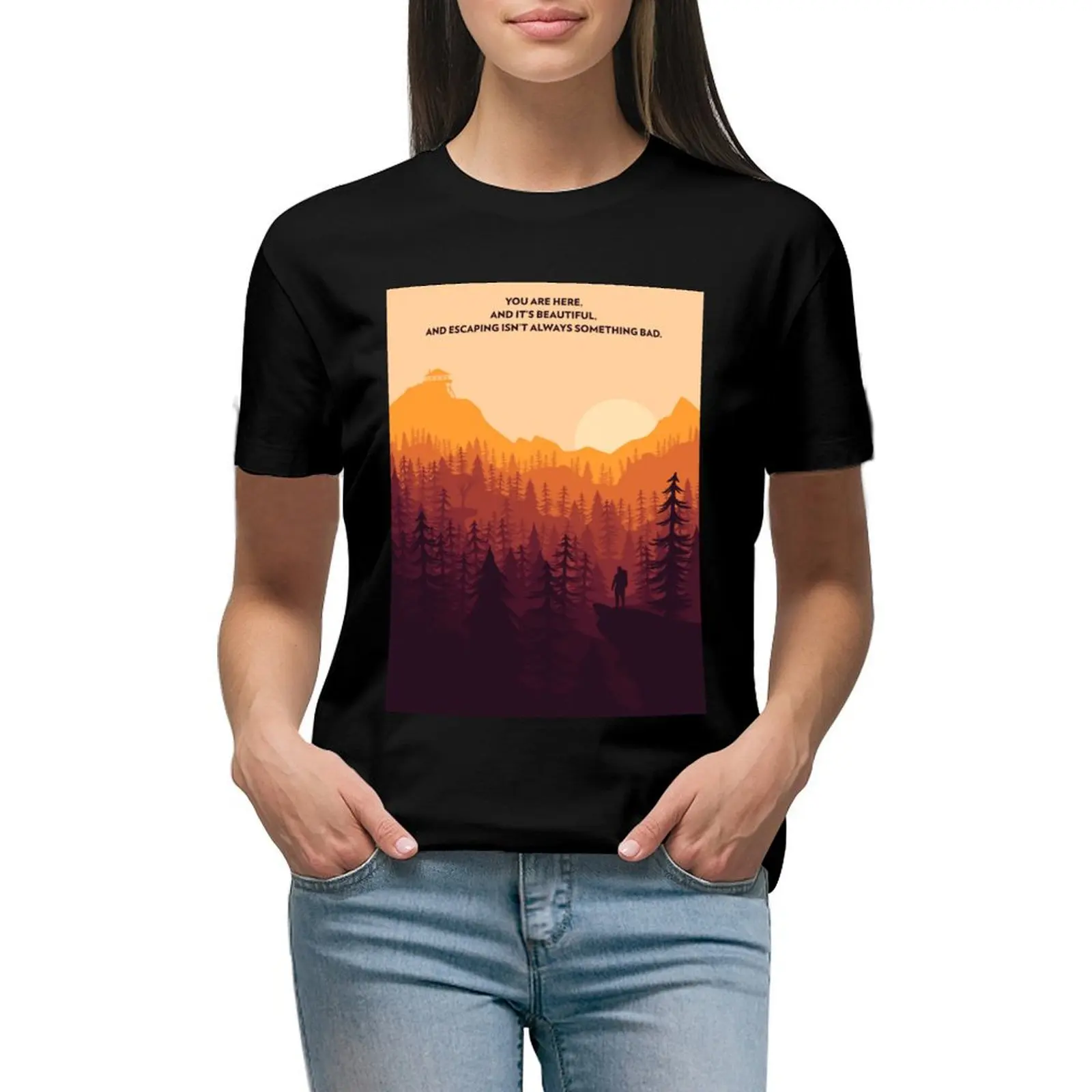 

Firewatch Minimalist Quote T-shirt funny summer clothes Blouse tshirts woman