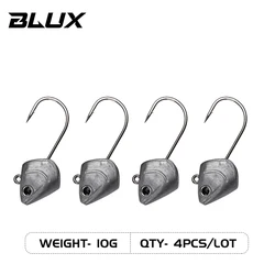 BLUX BLOD SHAD Soft Fishing Lure - Black Tail Minnow Silicone Bait (10G  4pcs)