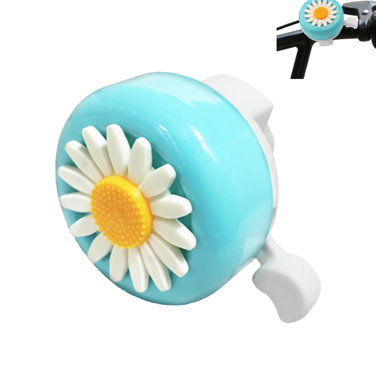 Rosa/rote/blaue Blumen-Fahrradklingel, niedliche Blumen-Fahrradhupe, einfach zu installierendes Fahrradzubehör für Mädchen, Frauen, Kinder, Fahrradornamente – Detail 3