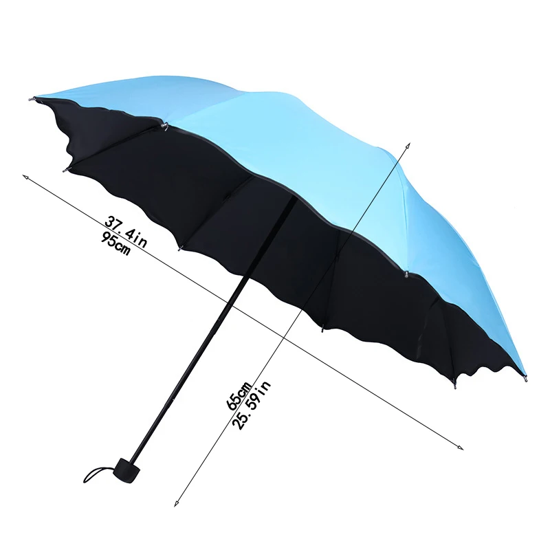 Red leaf Portable Manual Folding Umbrella Flowering Umbrella in Water Black Glue Coated Light Weight UV